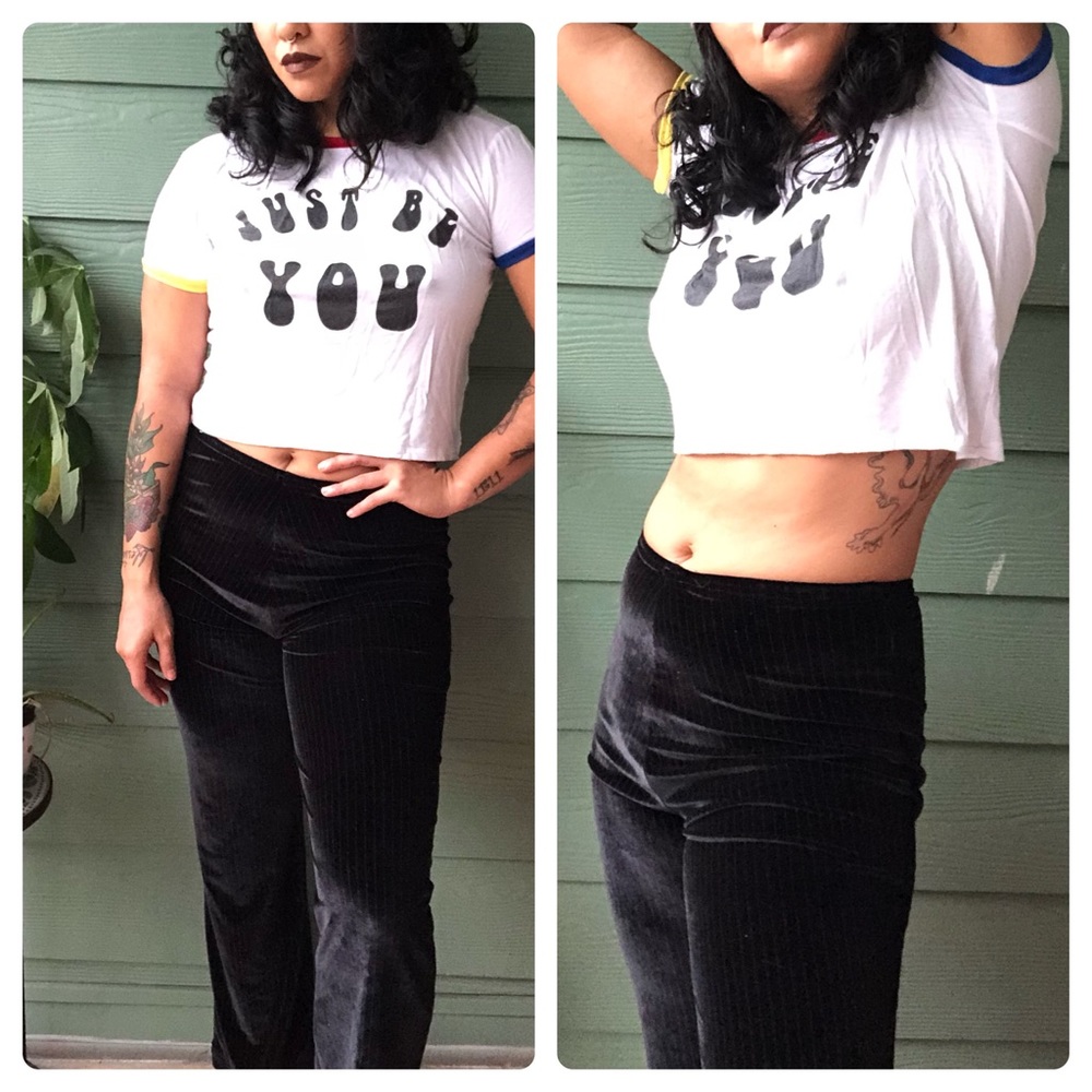 Stretch Velvet 90s Pin-Stripe Pants